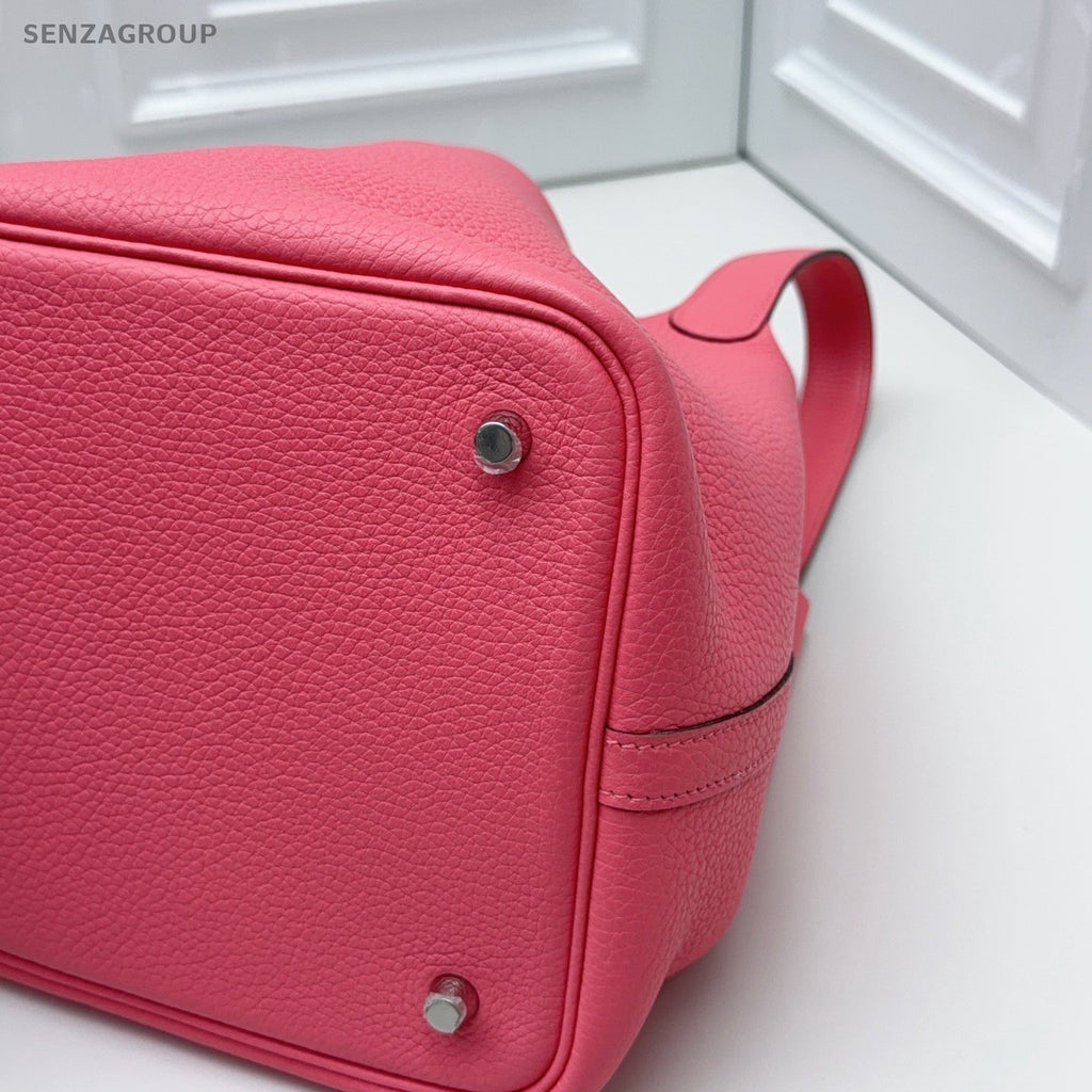 Hermes Picotin22 Top Handle Bag Shoulder Bag Pink Silver Women Classic Fashion