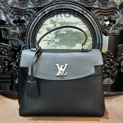 Louis Vuitton Black Silver MY LOCKME EVER Medium Leather Handbag