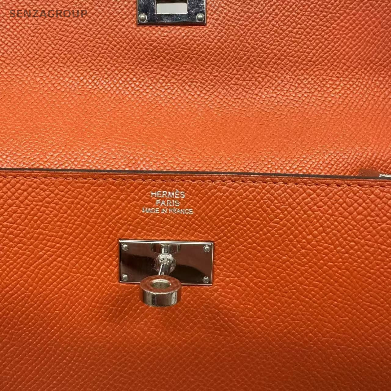Hermes Kelly Long Wallet Orange shiny