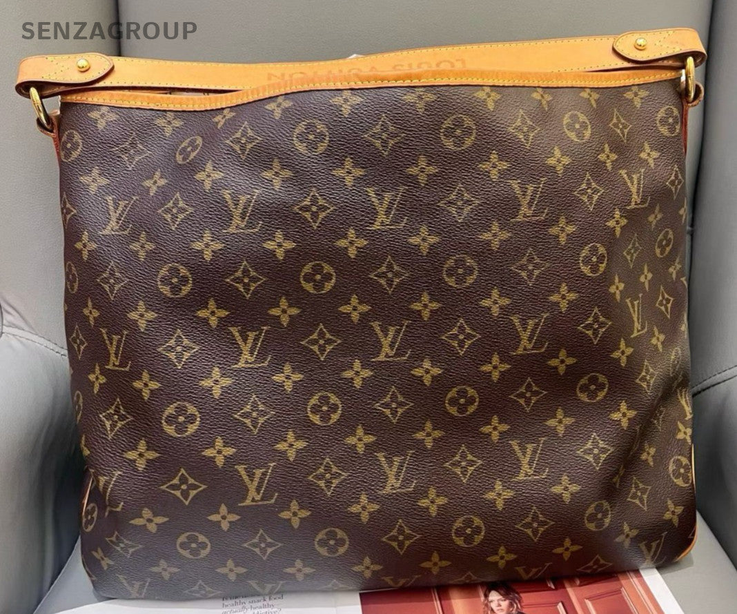 Louis Vuitton Delightful MM Monogram Shoulder Bag Brown Gold Women Classic