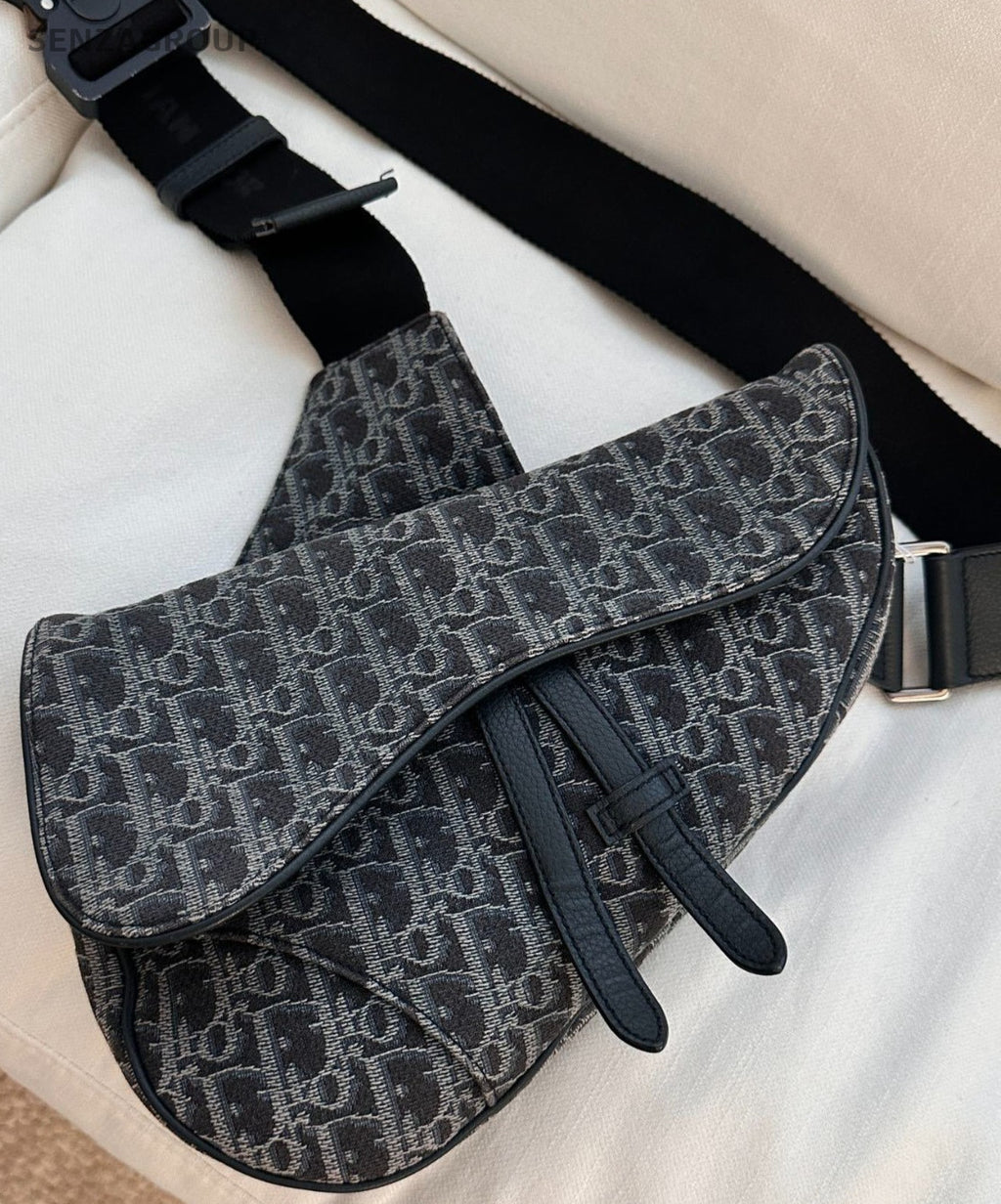 Christian Dior Saddle Shoulder Bag Women  Black