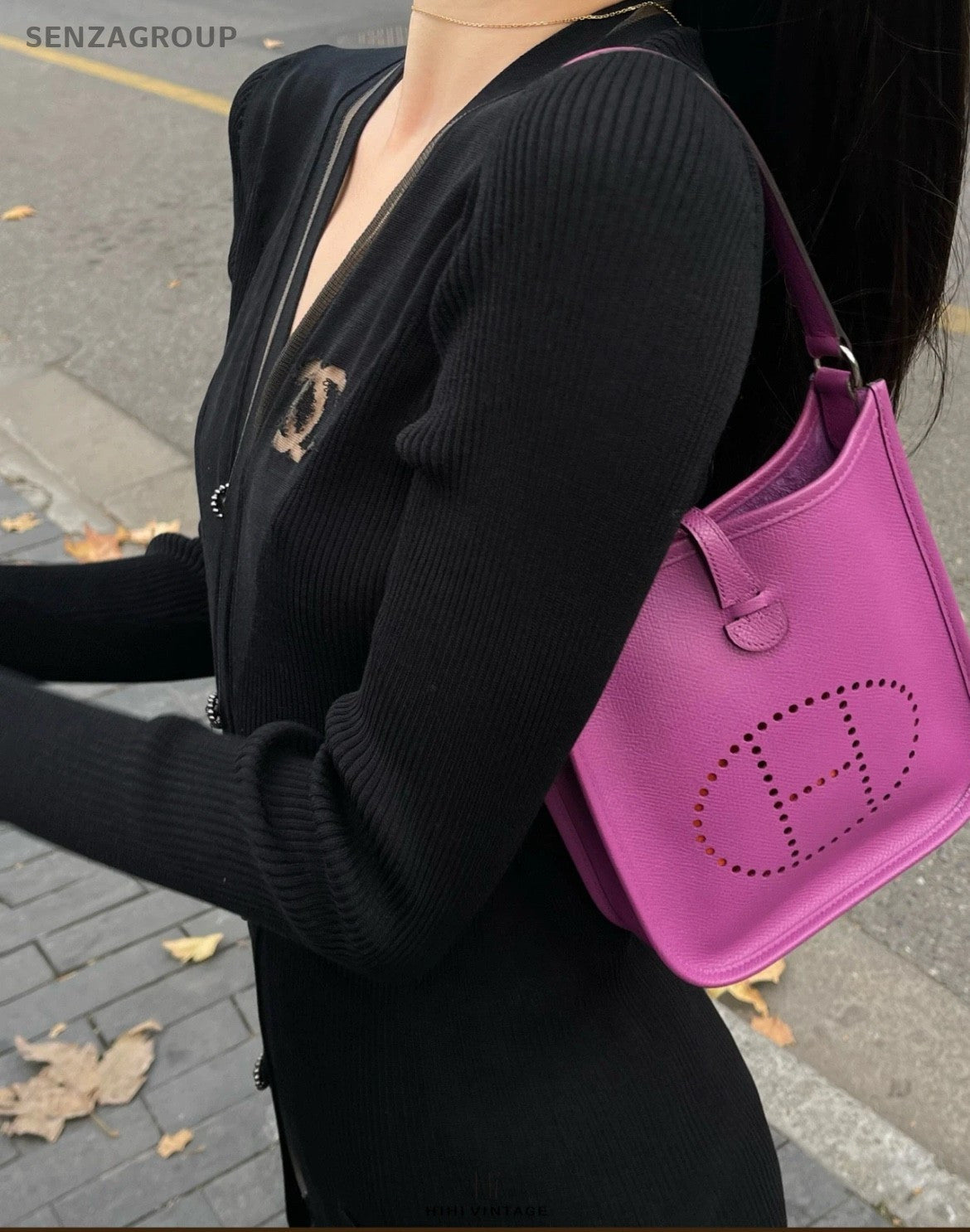 Hermes Evelyne mini Purple Shoulder Handbag Women Almost Brand NEW
