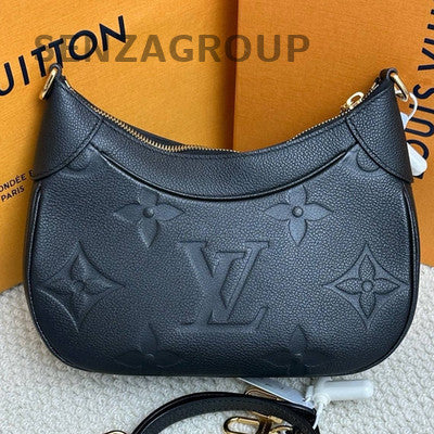 Louis Vuitton Monogram Canvas Bagatelle Shoulder Bag Black Gold