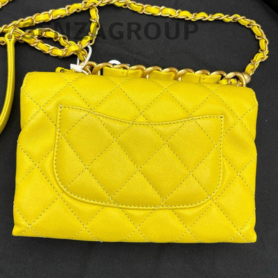 Chanel Quilted Leather Chain Handle Shoulder Crossbody Bag Women Fashion