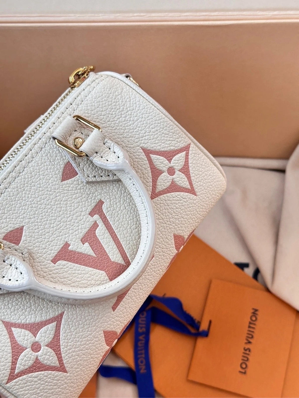 Louis Vuitton Speedy Nano Strawberry Milk Top Handle Bag For Women