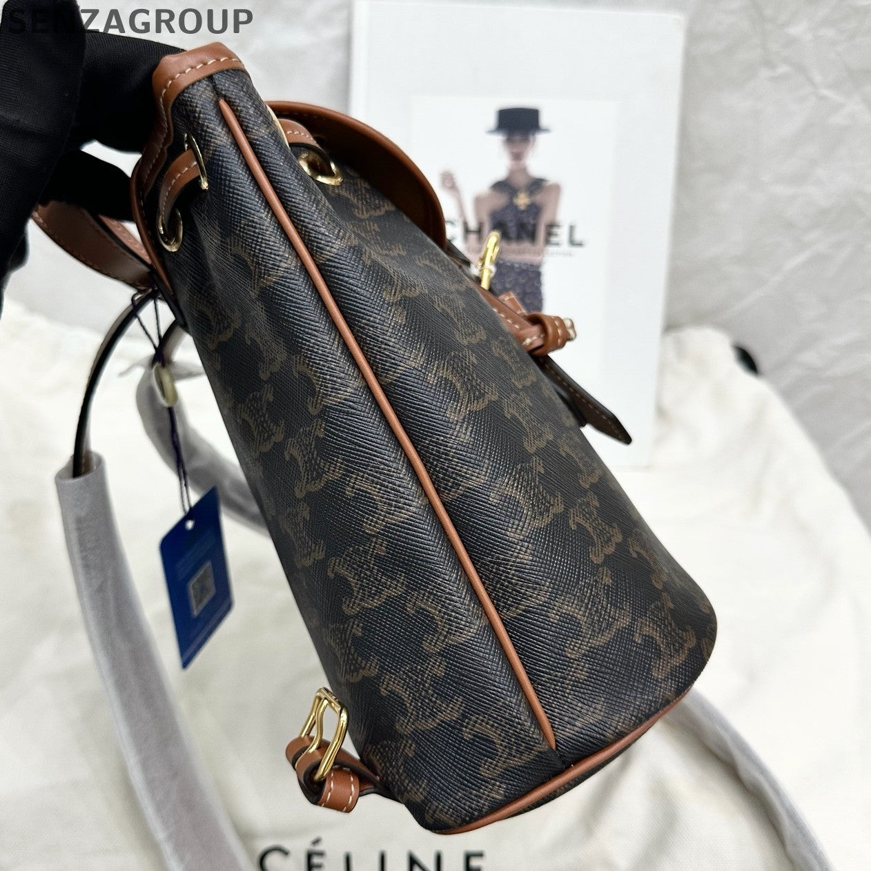 Celine Triomphe Mini Backpack Black & Brown Monogram - Classic Women's Bag