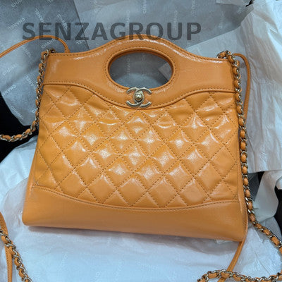 Chanel 31 Mini Bag Orange Gold Hardware Calfskin Chain Shoulder Crossbody