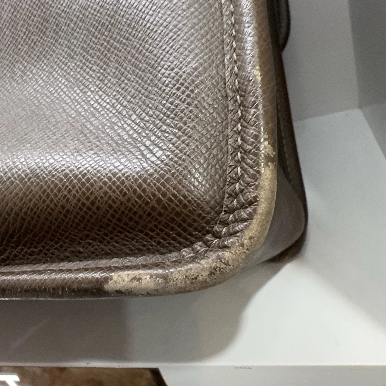 Louis Vuitton Brown Leather Messenger Briefcase Crossbody Handbag For Women