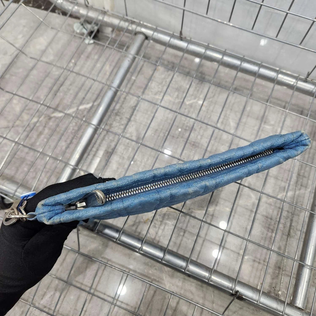Dior Blue Quilted Tech Clutch Bag For Women