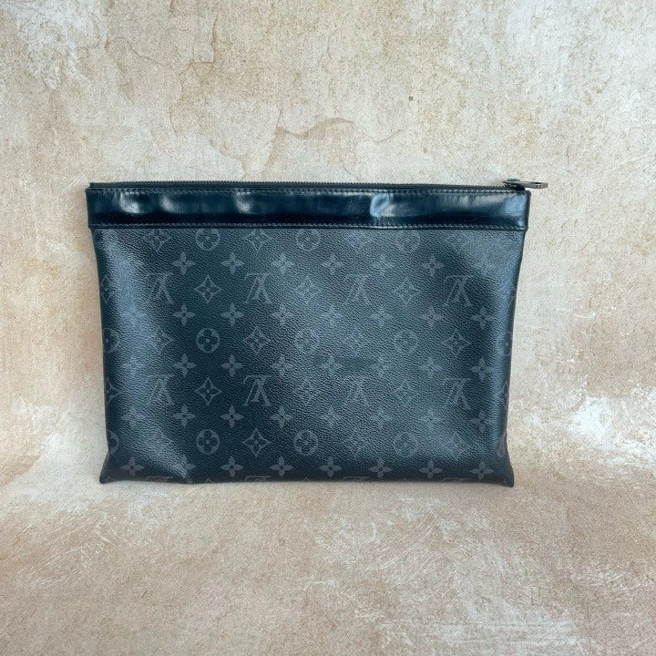 Authentic Louis Vuitton Black Epi Leather Clutch For Women