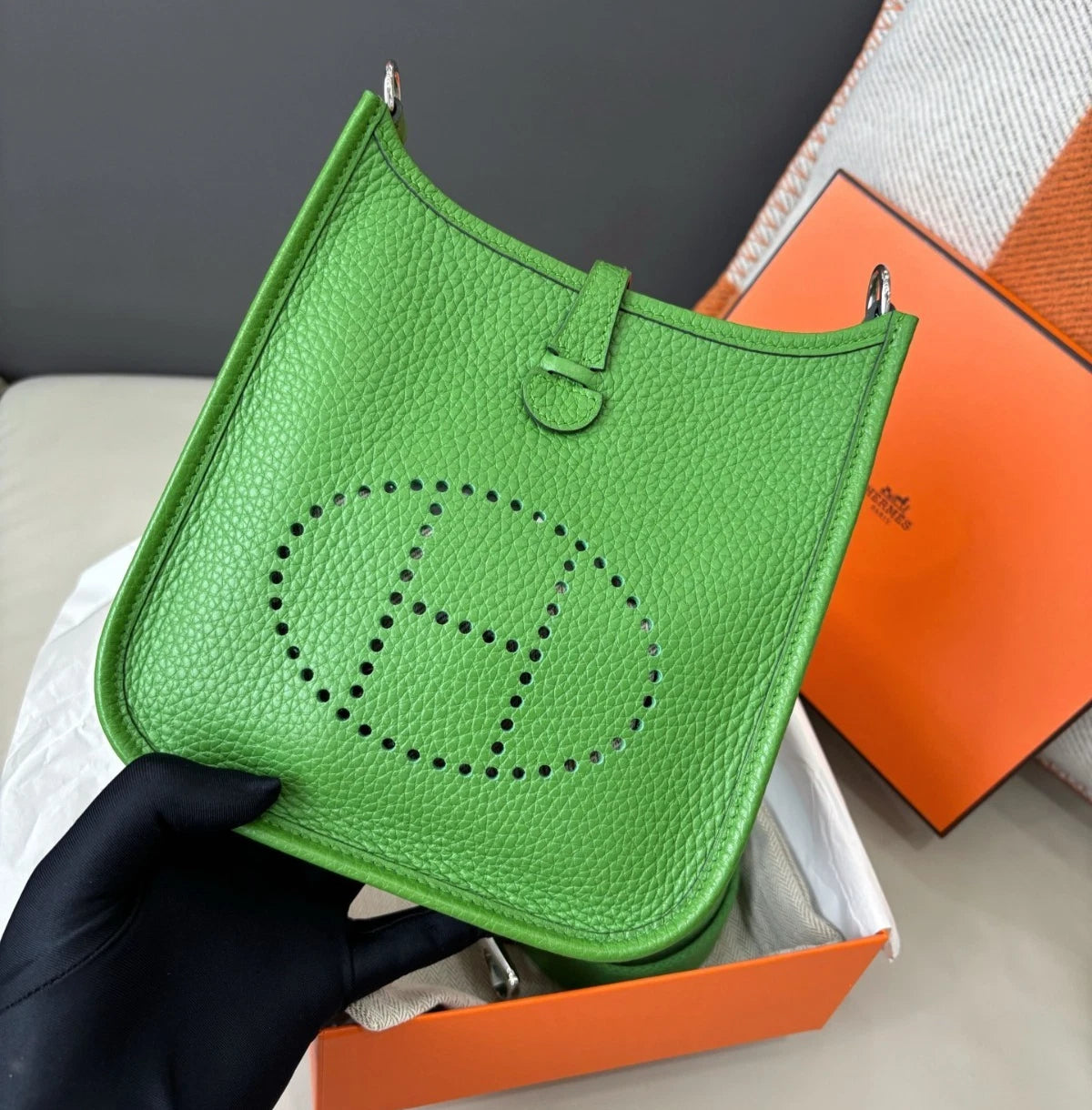 Hermes Mini Evelyne Green Shoulder Crossbody Bag Women Fashion
