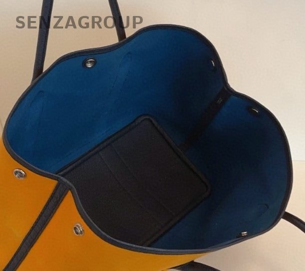 Hermes Garden Party36 Top Handle Bag Yellow Blue Silver Used Women Classic