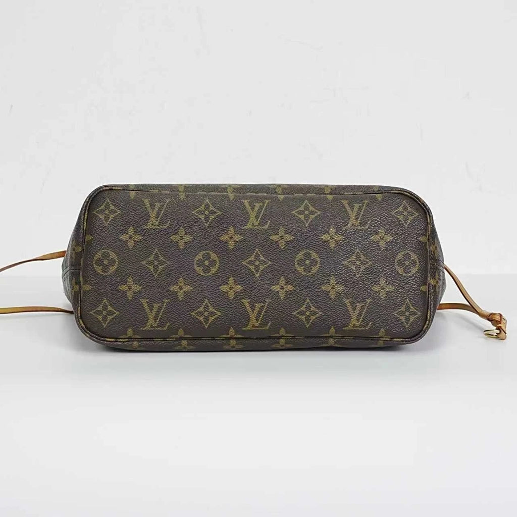 Louis Vuitton Neverfull Small Monogram Canvas Leather Tote Bag For Women