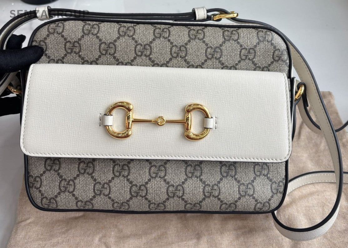 GUCCI 1955  Monogram white Carmera Shoulder bag Crossbody Almost Brand New