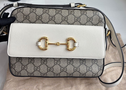 GUCCI 1955  Monogram white Carmera Shoulder bag Crossbody Almost Brand New