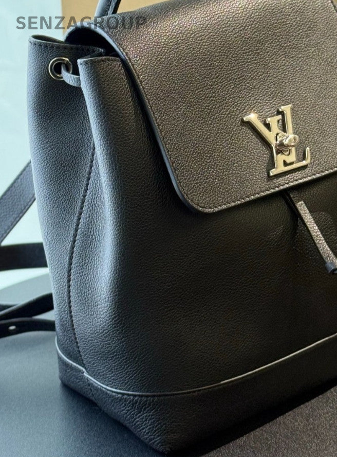 Louis Vuitton Lockme Backpack Black Silver Unisex Adults Classic