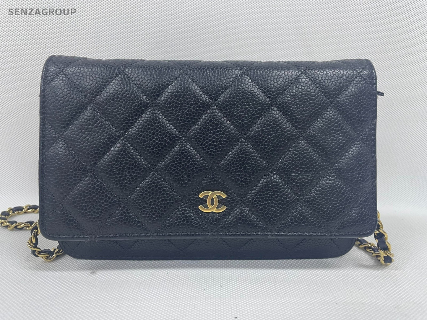 SJ0001 Chanel Classic Flap Wallet on Chain in Quilted Caviar Leather