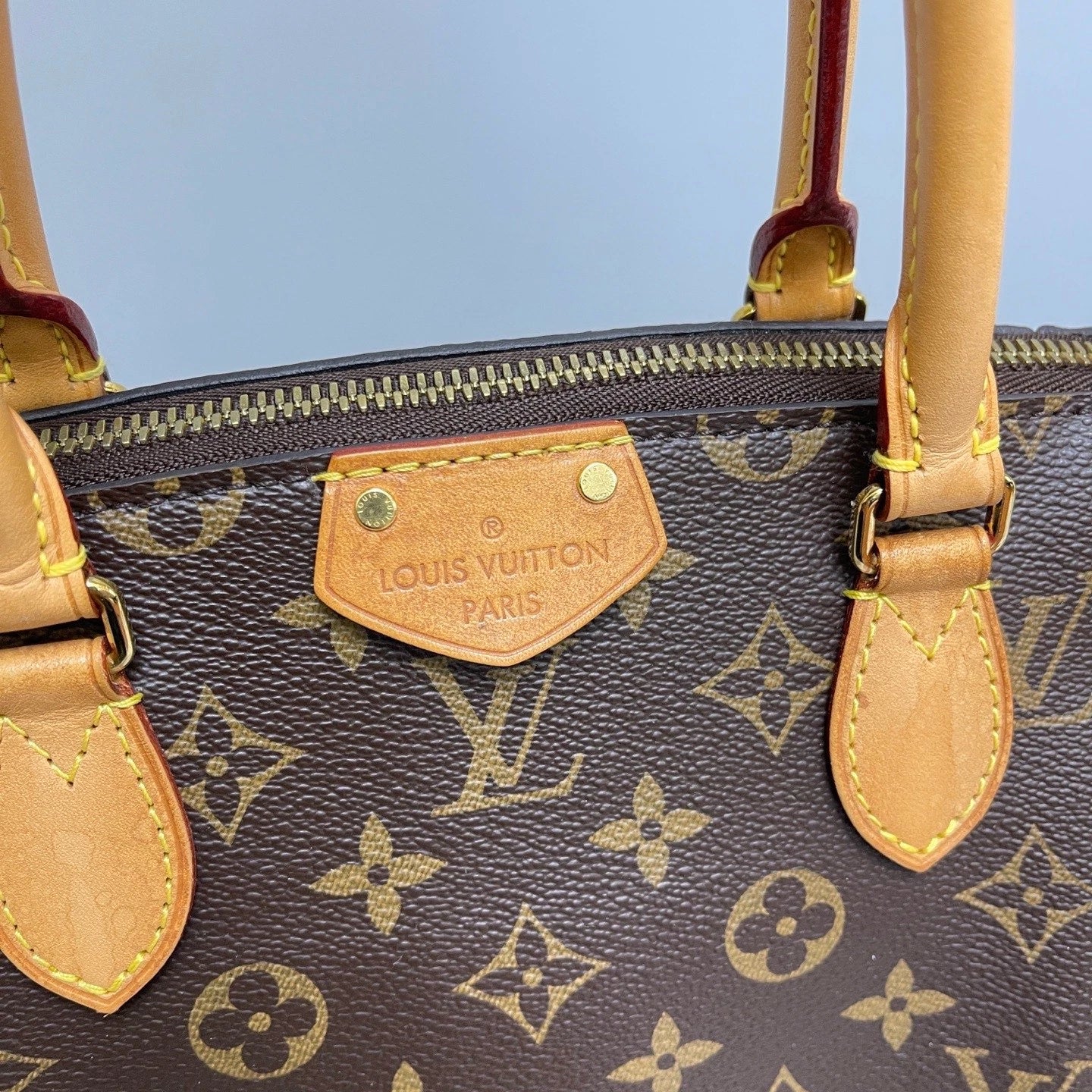 Authentic Louis Vuitton Turenne PM Monogram Top Handle Crossbody Bag Brown GHW