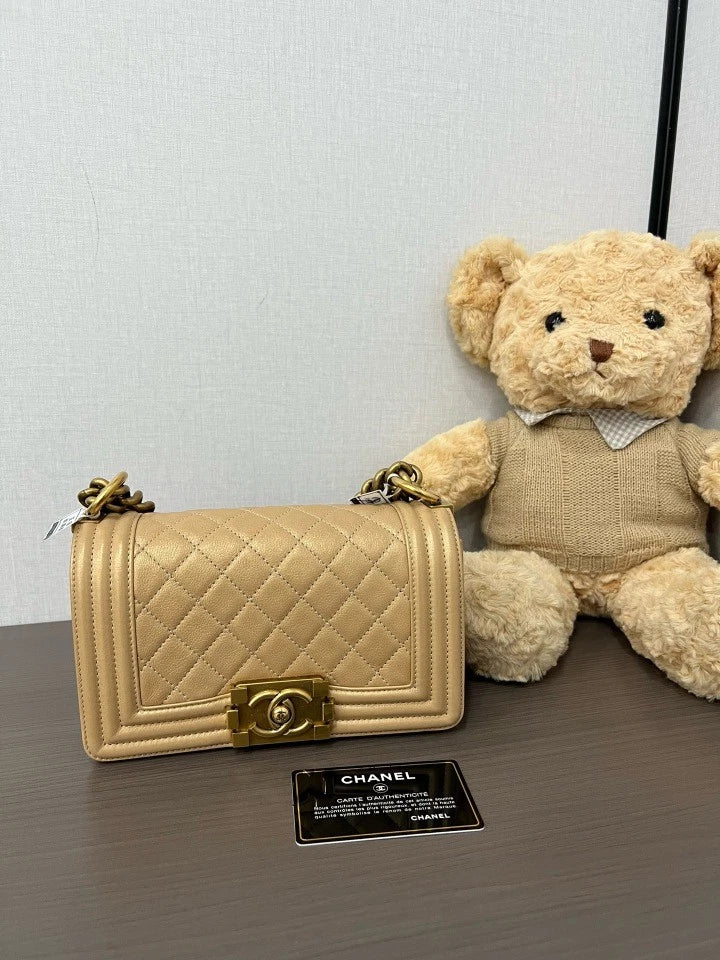 CHANEL Small LeBoy Leather Shoulder Crossbody Bag For Women