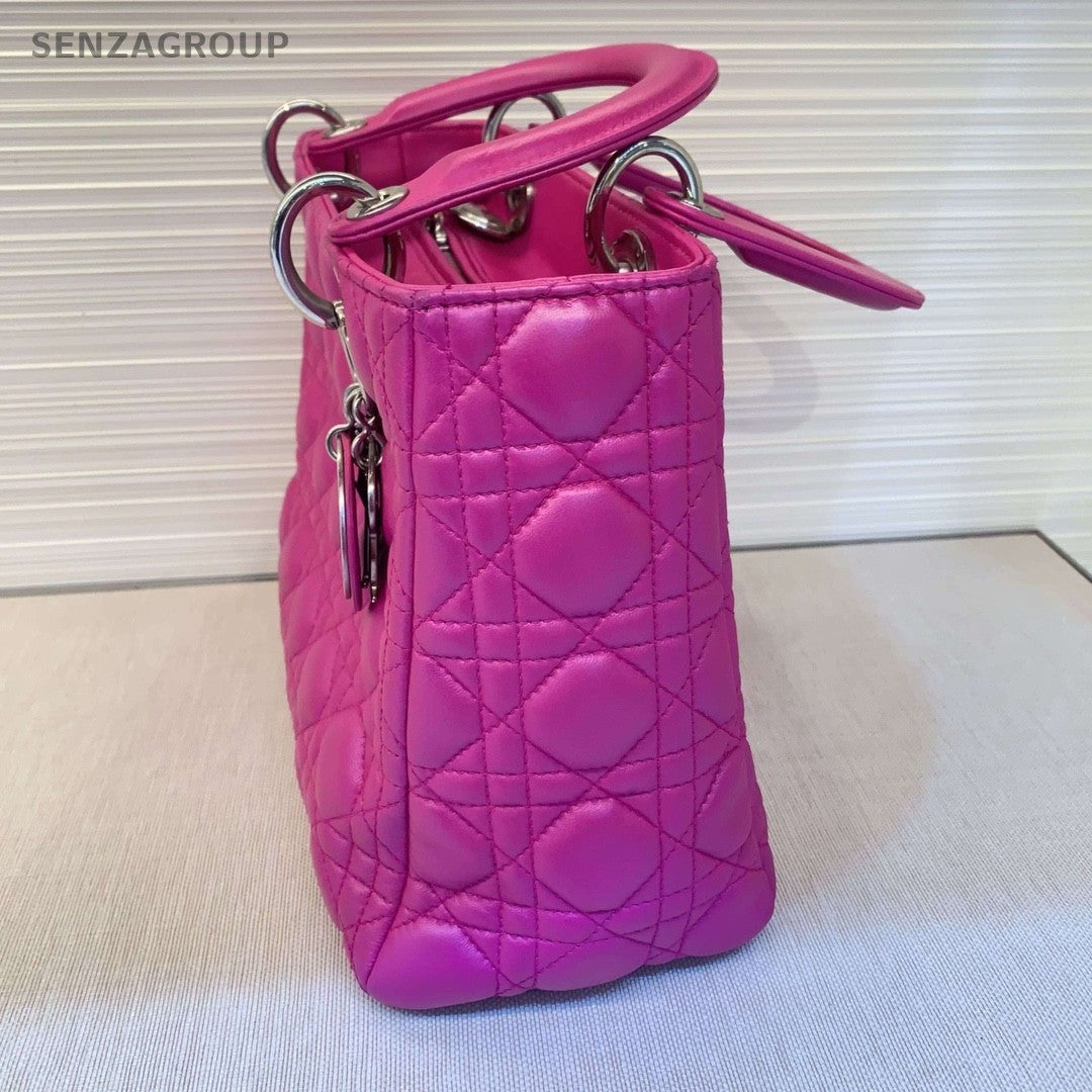 Christian Dior Lady Dior Quilted Leather Tote 2WAY Shoulder Handbag