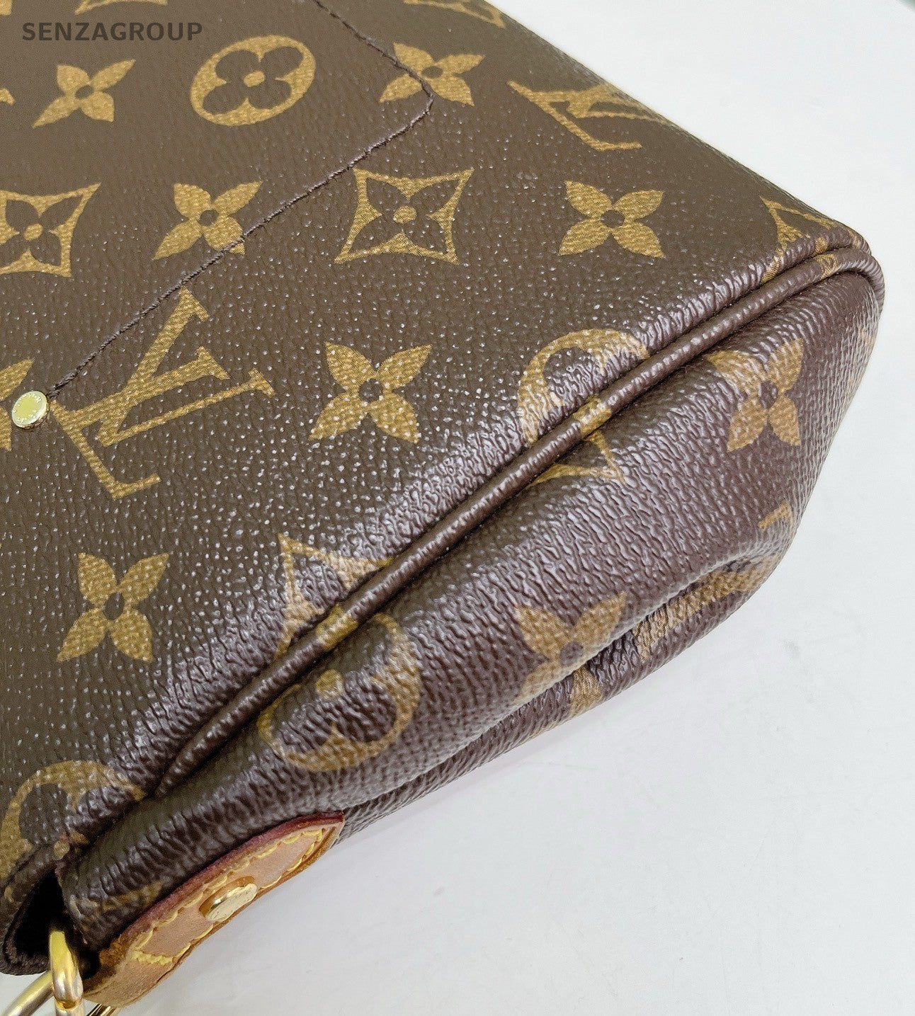 Louis Vuitton Favorite MM Monogram Chain Shoulder Bag Crossbody Brown Gold Women