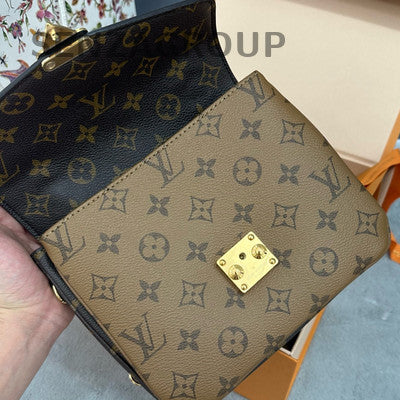 Louis Vuitton Pochette Metis Monogram Backpack Brown Gold Hardware Classic Women