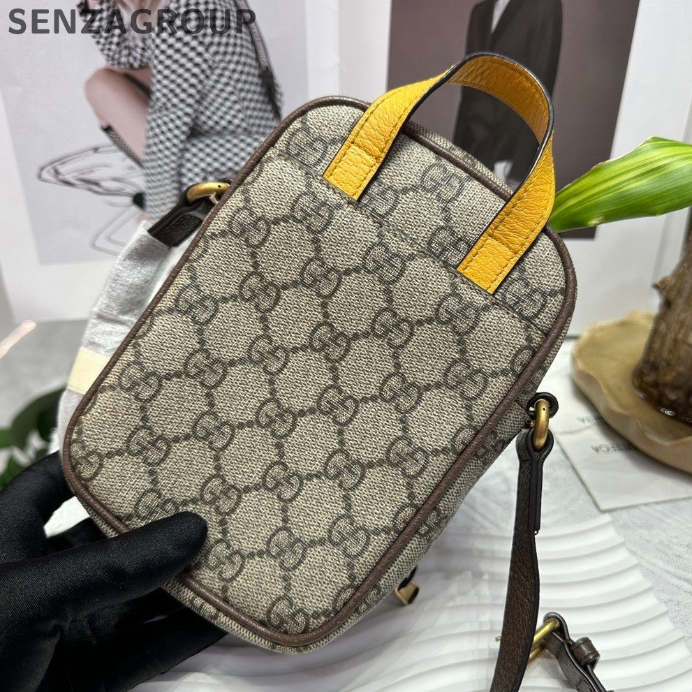 Gucci Neo Vintage GG Monogram Shoulder Crossbody Bag Brown Unisex