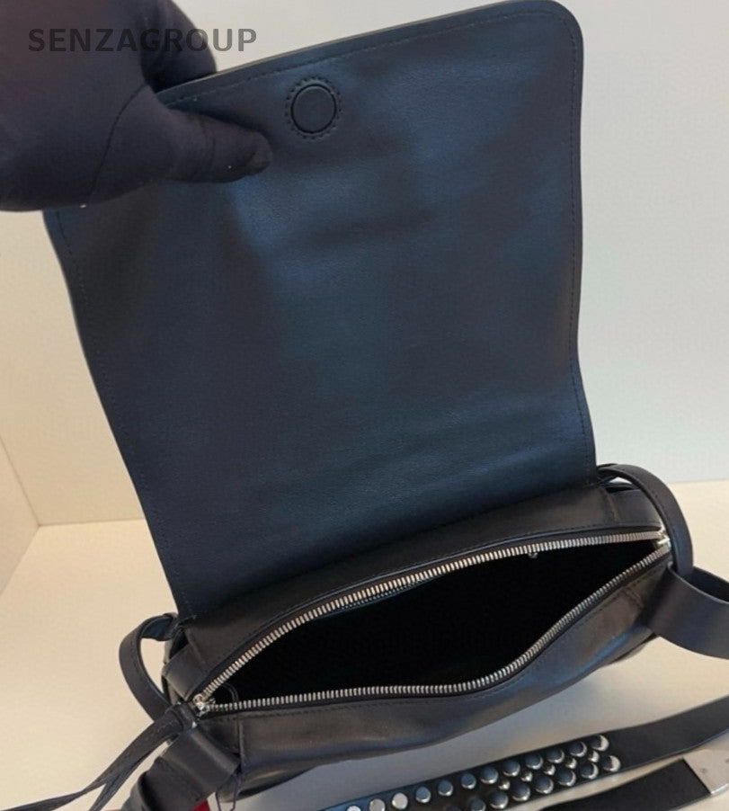 PRADA Rivet Pochette Metis All Leather Shoulder bag Crossbody Black
