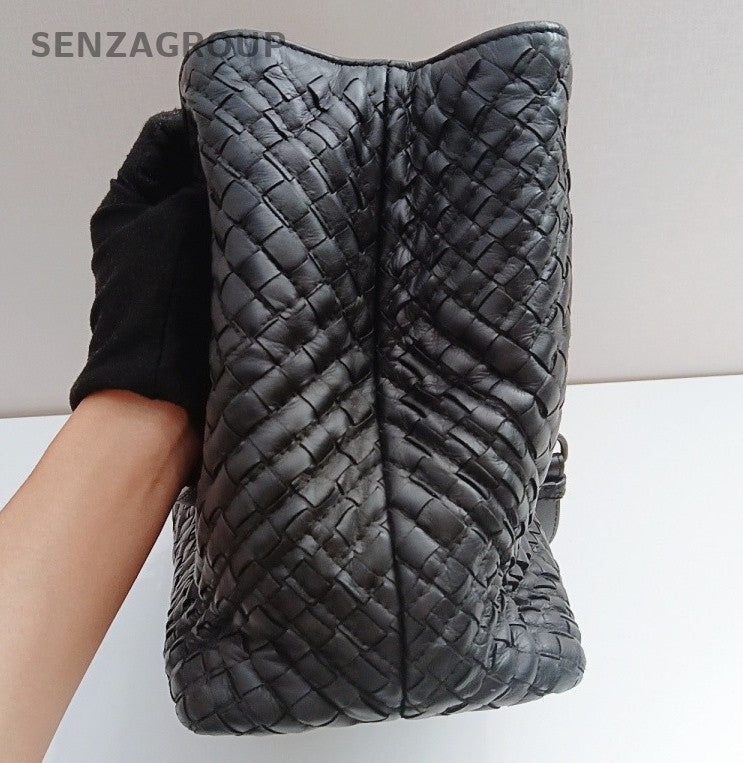 Bottega Veneta Tote Chain Shoulder Bag Black Silver Women Classic