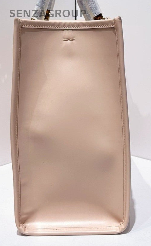 Fendi Tote MM Top Handle Bag Crossbody Pink Gold Used Women Classic