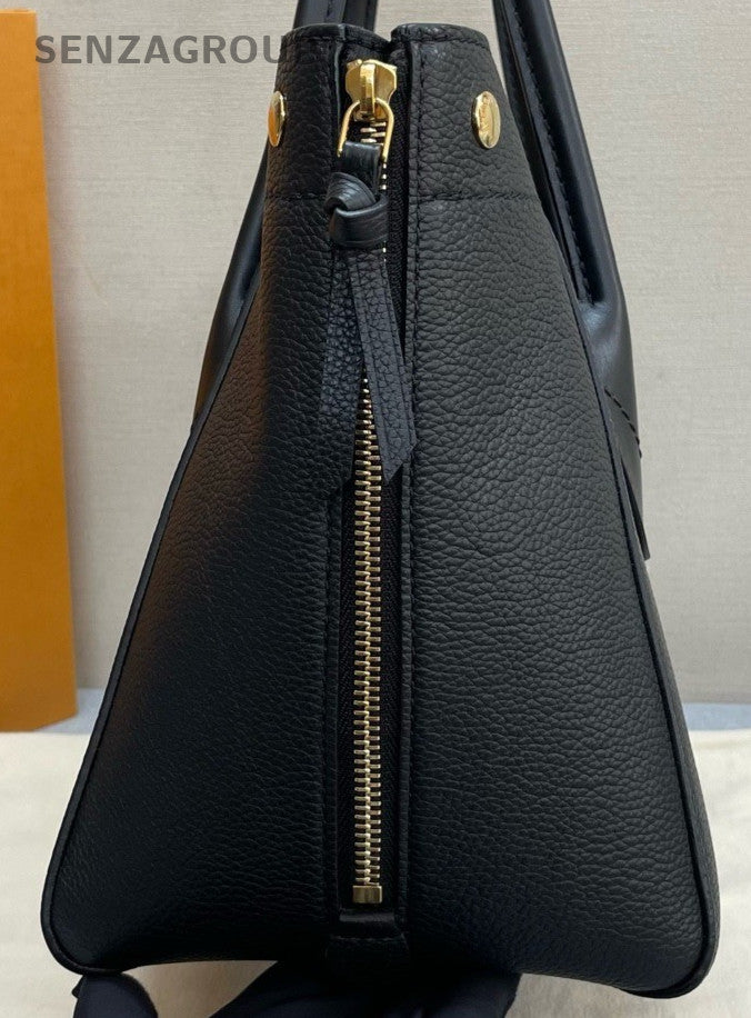 Louis Vuitton Calfskin Tote Handle bag Crossbody Black Gold Women Classic