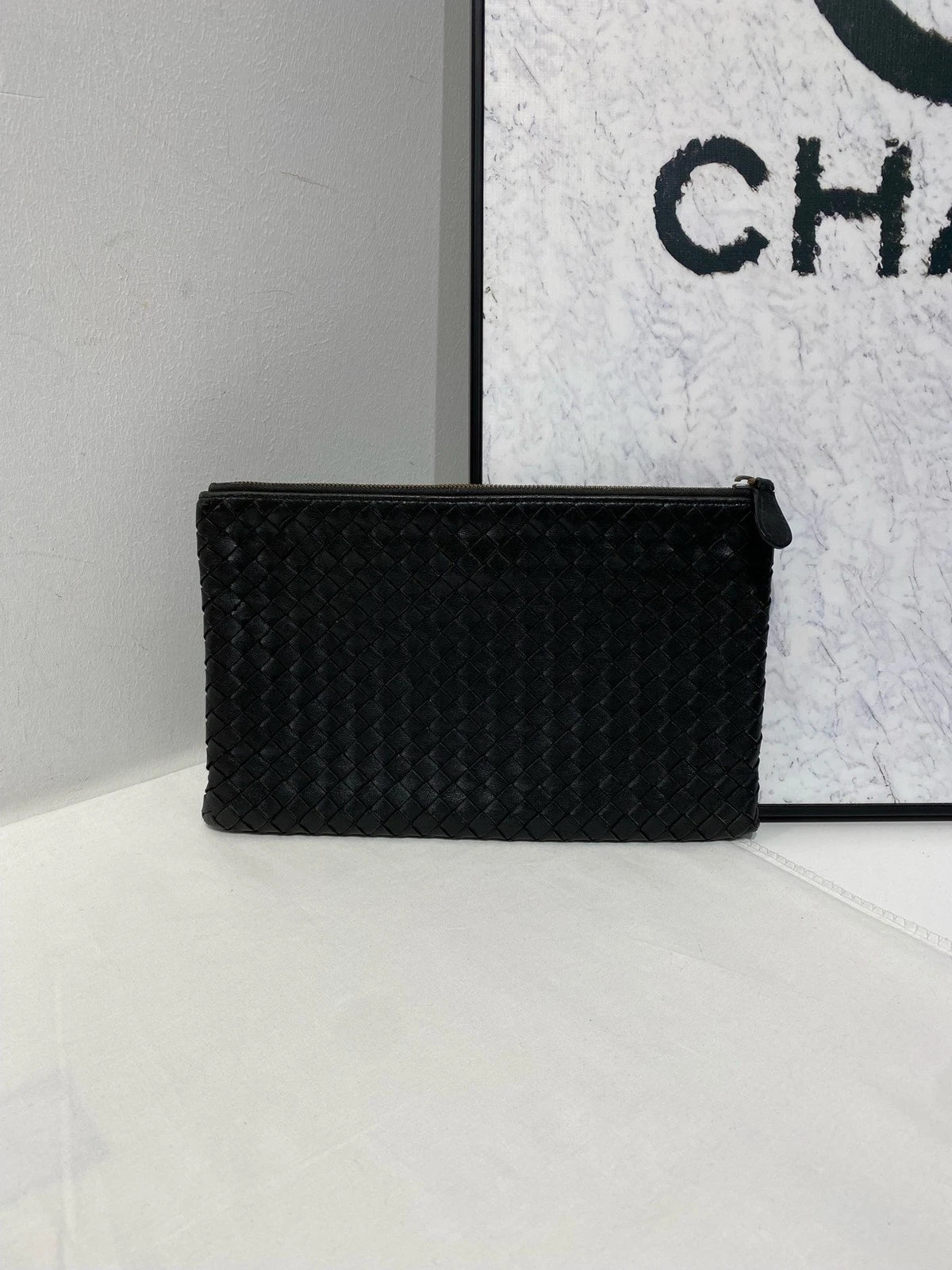 Bottega Veneta Black Leather Clutch for Women