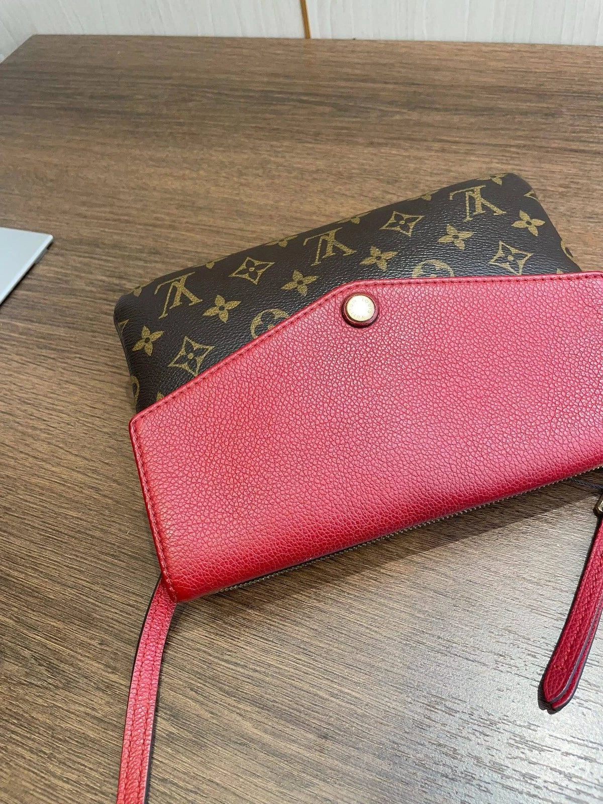 Louis Vuitton Monogram Canvas 2Ways Shoulder Crossbody Bag Brown Red Women