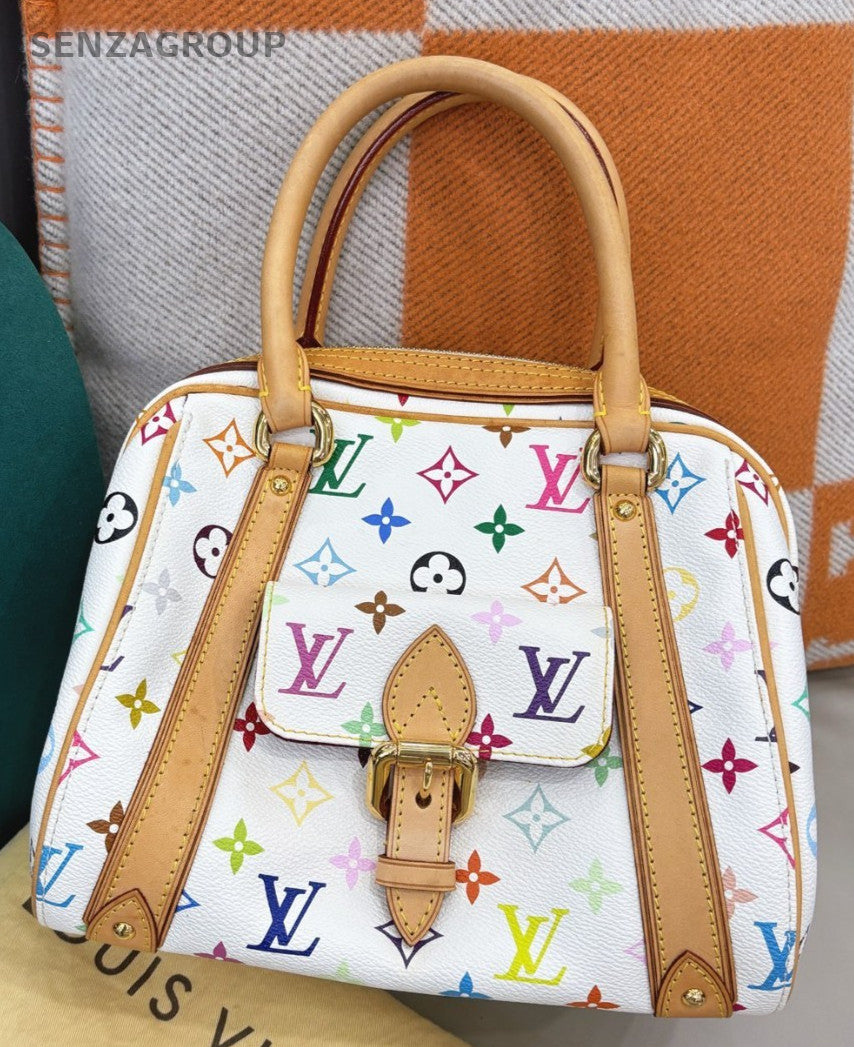 Louis Vuitton Priscilla Monogram Handbag Multiwhite Gold Women Classic
