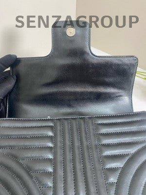Prada Black Silver Chain Shoulder Crossbody Bag Classic Women's