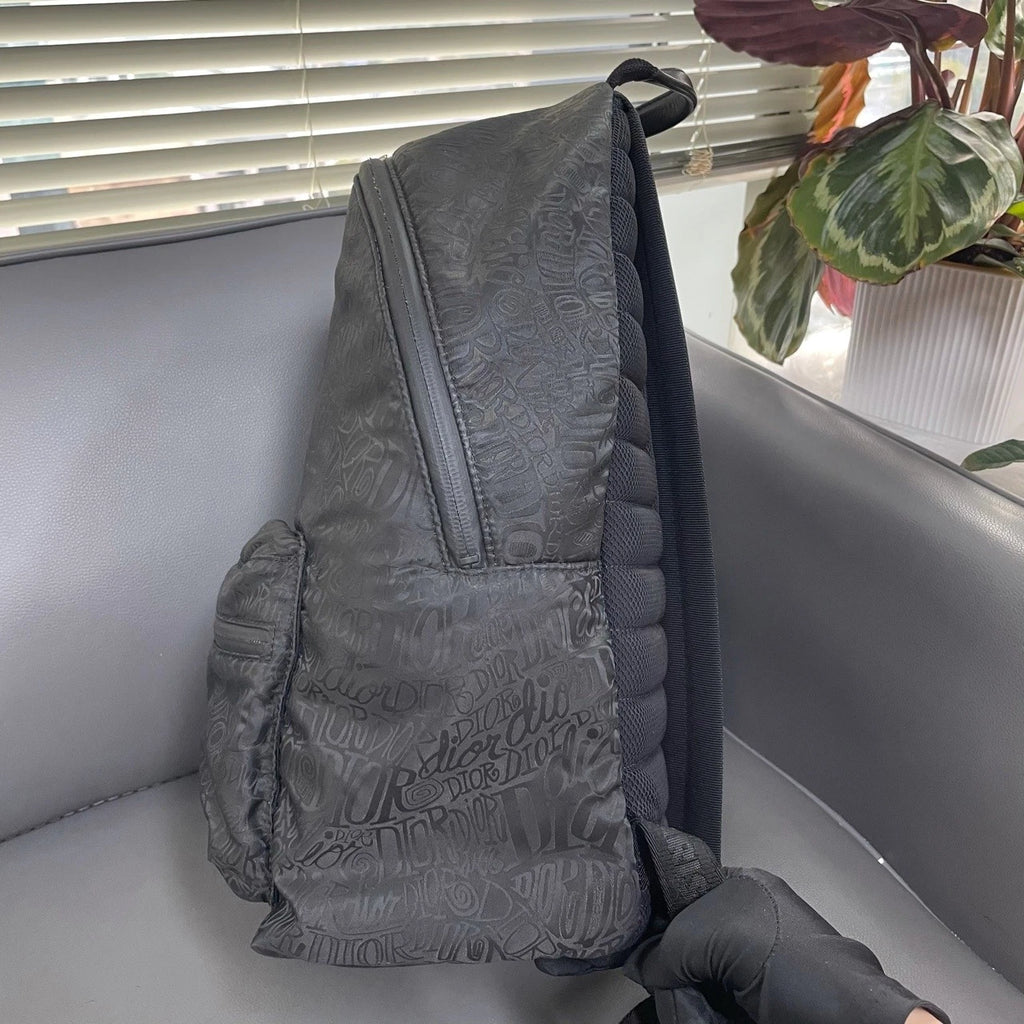 Dior x Stussy All Over Logo Print Casual Backpack For Women