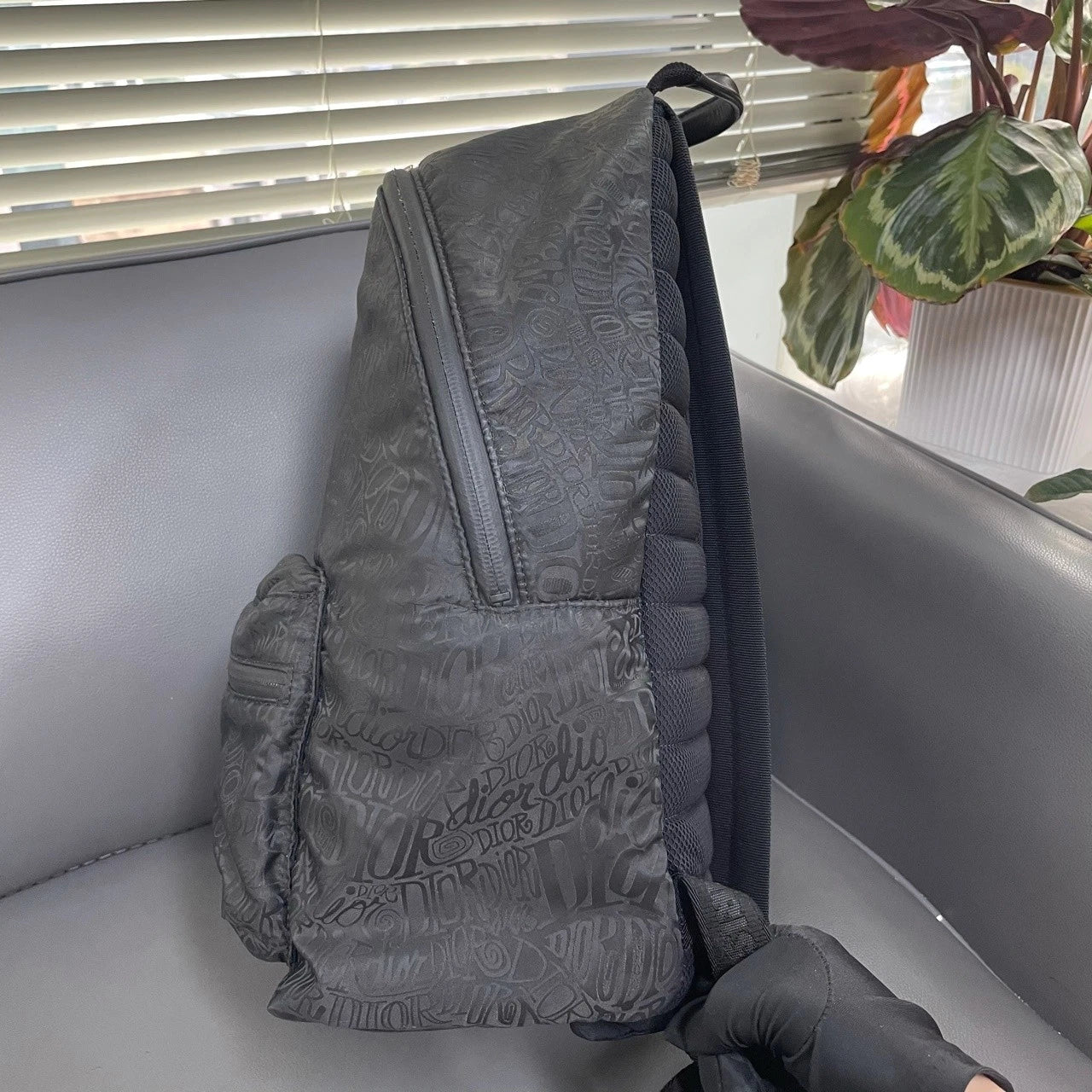 Dior x Stussy All Over Logo Print Casual Backpack For Women