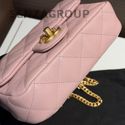Chanel CF Pink Gold Hardware Calfskin Chain Shoulder Crossbody Bag