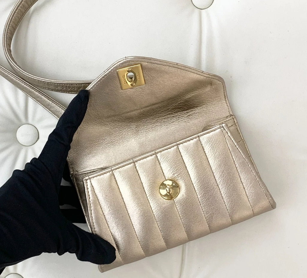 Chanel Lambskin Envelope Bag Gold Shoulder Bag Crossbody Bag Women Classic S