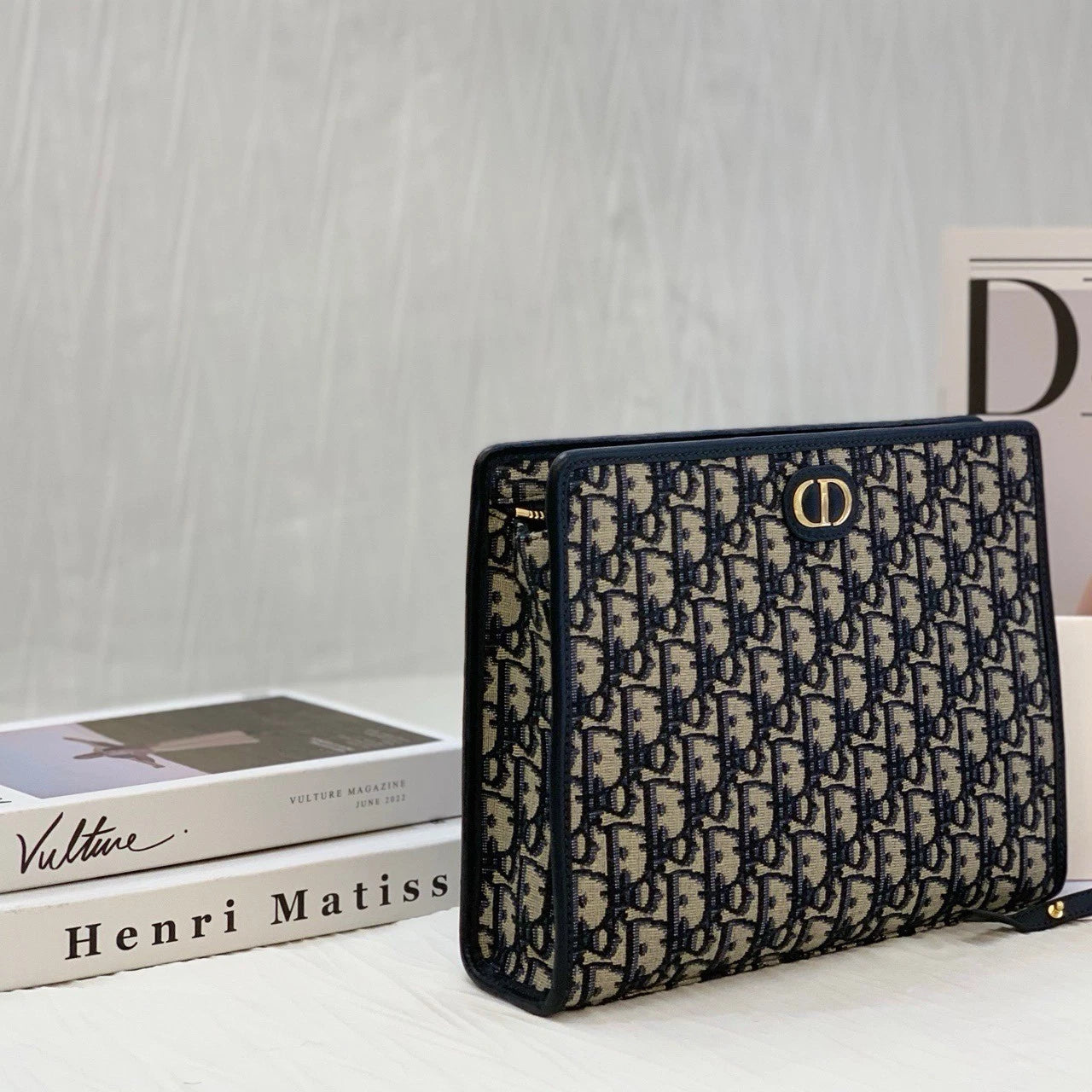 Dior Canvas Oblique Montaigne30 Clutch Crossbody Bag Women