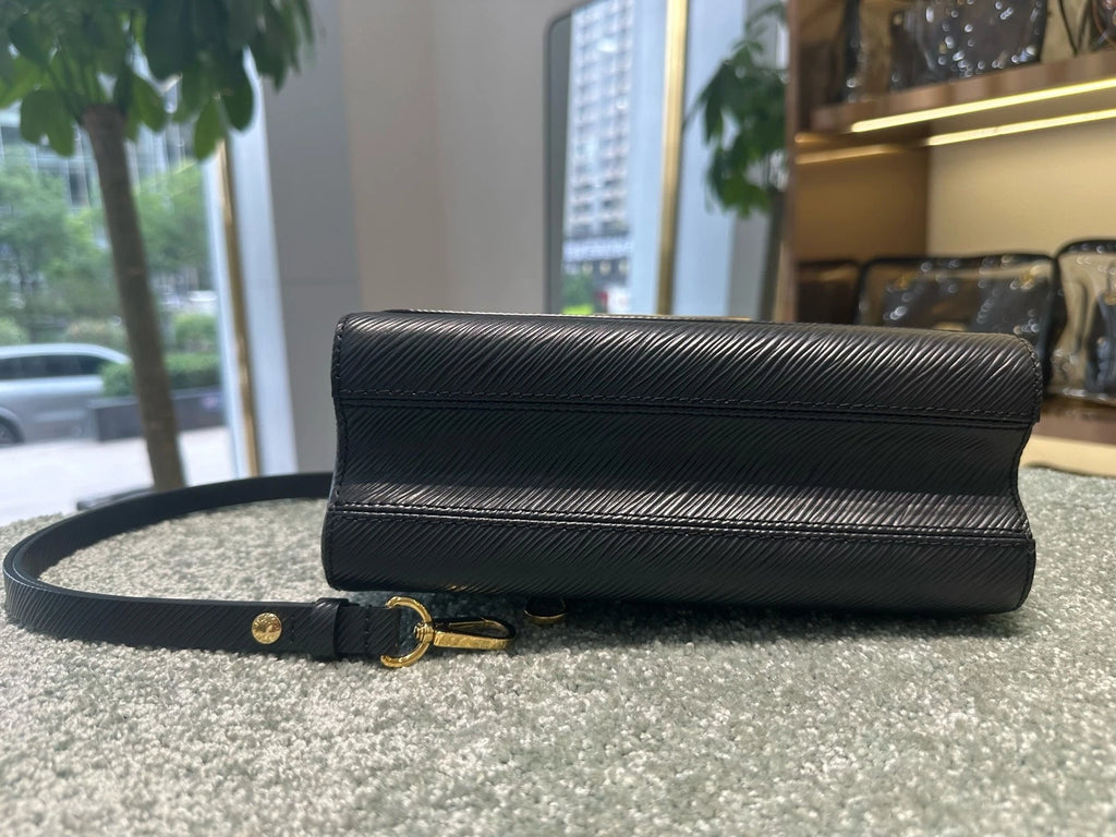 Louis Vuitton Twist Medium Black Epi Crossbody Shoulder Bag For Women