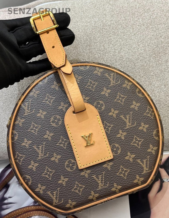 Louis Vuitton Monogram 2Way Top Handle Bag Crossbody Brown Gold Women Classic