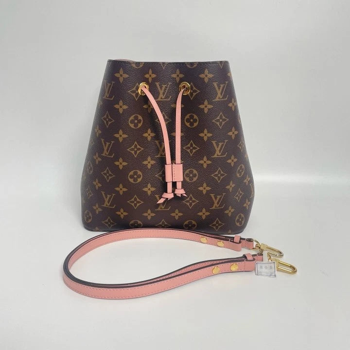 Louis Vuitton Canvas Neonoe Pink Bucket Bag For Women