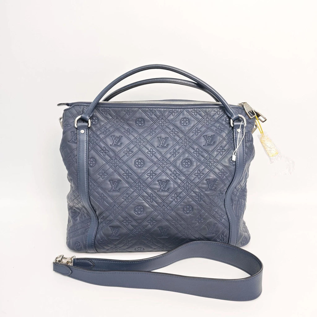 Louis Vuitton Blue Embossed Leather Handbag Crossbody Bag For Women