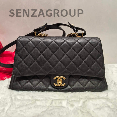 Chanel Black Gold Bombay Quilted Classic Women's Shoulder Bag
