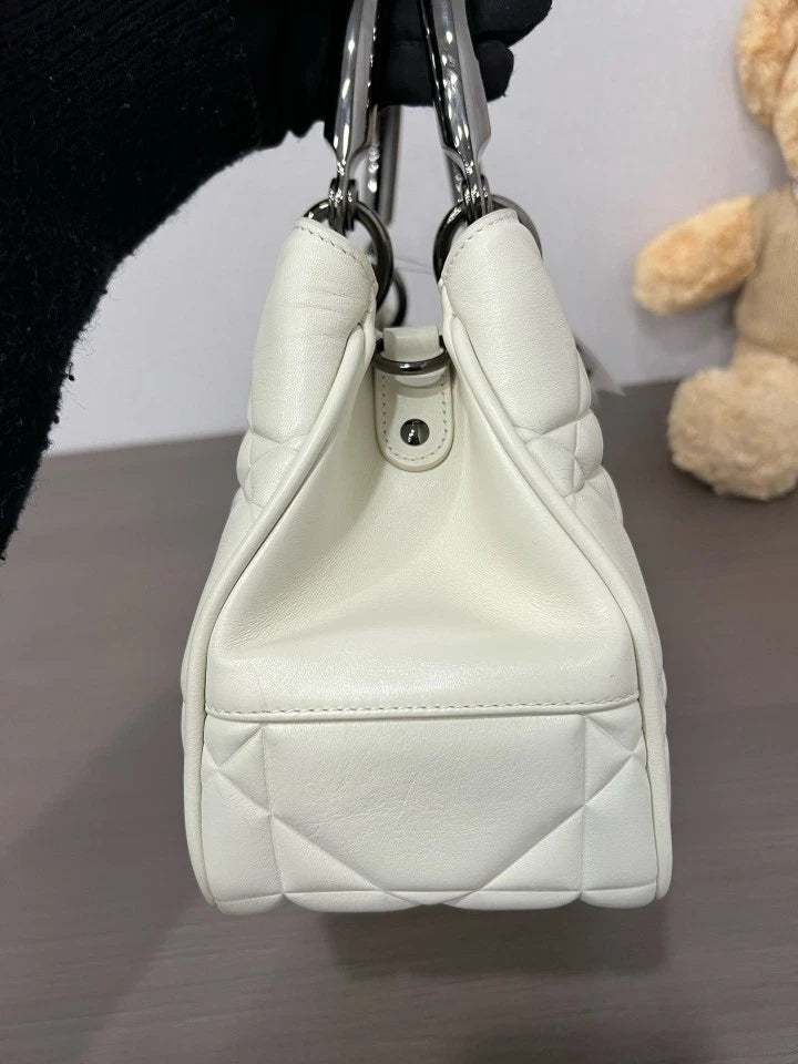 Dior White Lady 95.22 Small Top Handle Handbag For Women