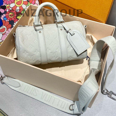 Louis Vuitton Keepall Monogram Handbag Silver - Classic Women's Travel