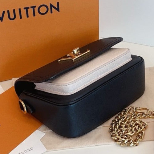 Louis Vuitton Lockme Tender Chain Shoulder Crossbody Black Gold Women Classic