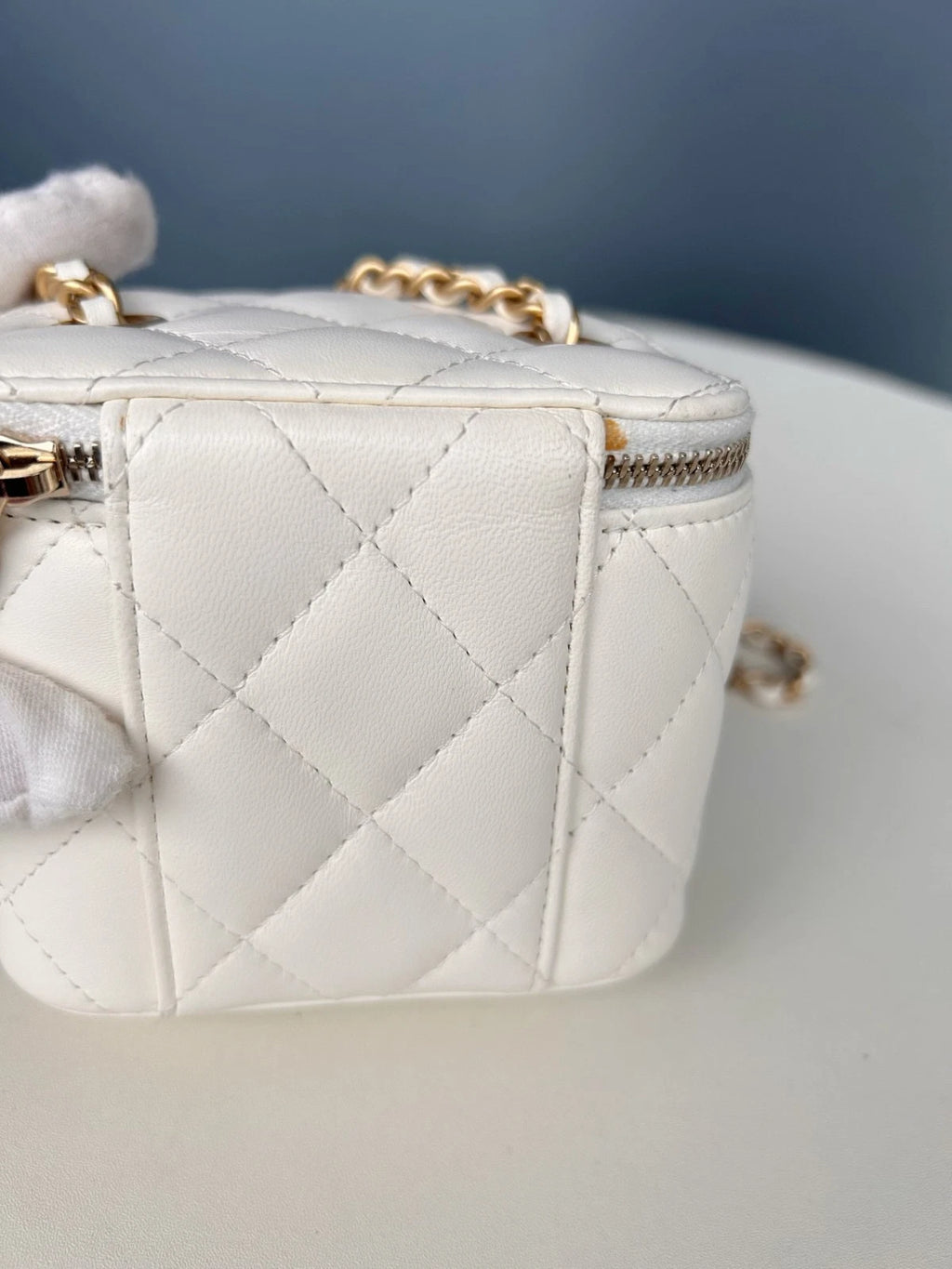 Chanel Lambskin Mini Shoulder Bag Crossbody Bag White Women Classic