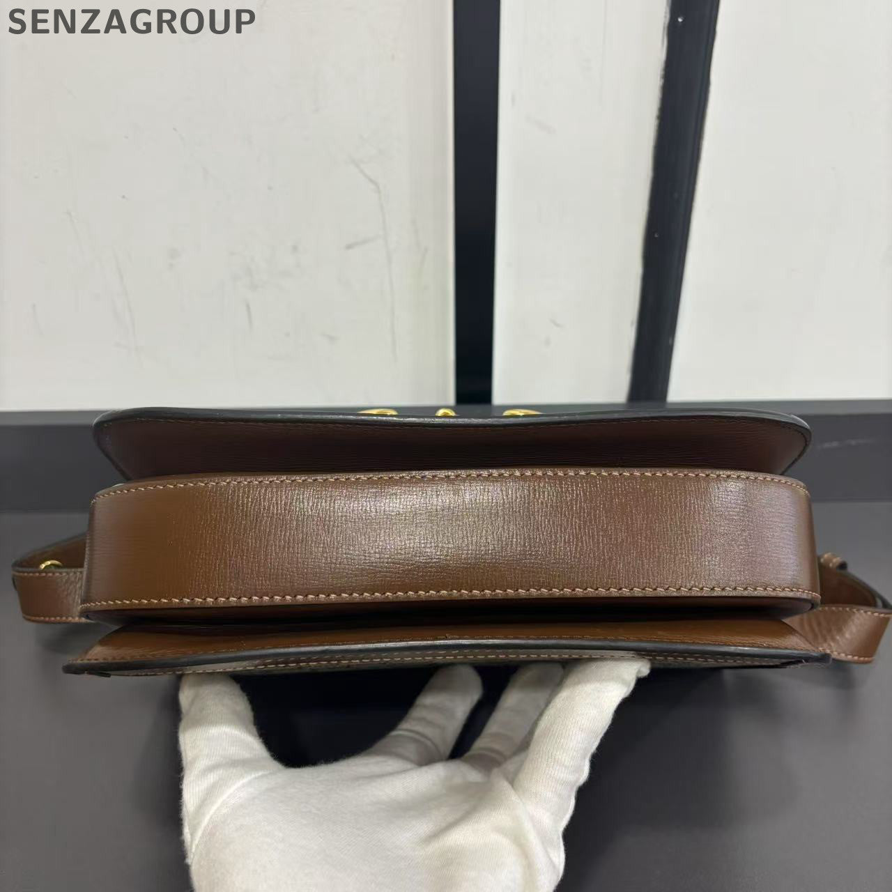 Gucci Horsebit 1955 GG Supreme Saddle Bag Brown Women's Classic